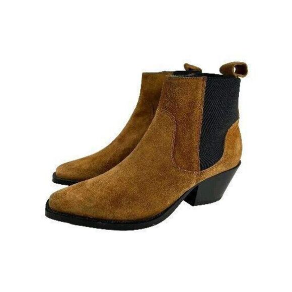Everlane The Western Ankle Boot US 7.5 Brown Suede Leather Chelsea Pull On Boots - Picture 1 of 13